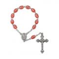  PINK PLASTIC ONE DECADE ROSARY (6 PC) 